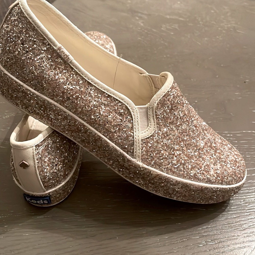 Kate Spade Gold Glitter Keds!!! New! Never Worn!